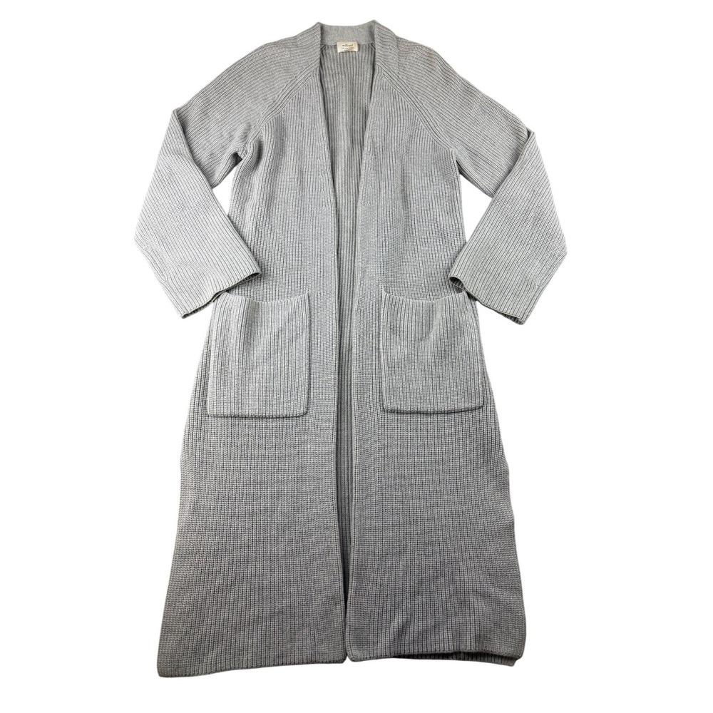 Aritzia Wilfred Cardigan Women M Gray Relaxed Solid Open Pockets Raglan Cozy